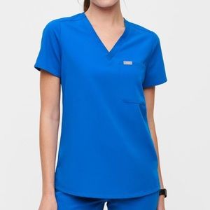 Figs Catarina One Pocket Scrub Top Large Royal Blue